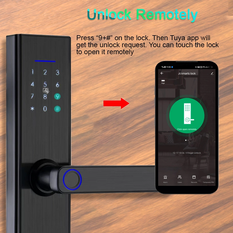 Tuya WiFi Electronic Smart Lock with Fingerprint/ Password/ Card/ Key Unlock