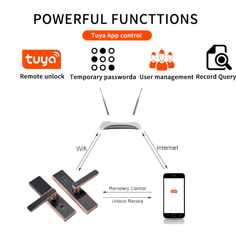 Tuya WiFi Electronic Smart Lock with Fingerprint/ Password/ Card/ Key Unlock